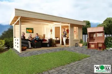 Alles unter einem Dach: Nina 28-B vereint Gartenhaus und Terrasse Bild: Alles unter einem Dach: Nina 28-B vereint Gartenhaus und Terrasse