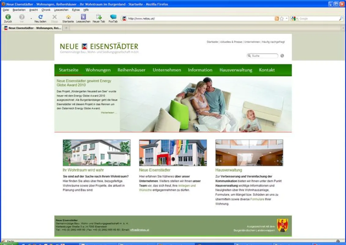 Website der Neuen Eisenstädter