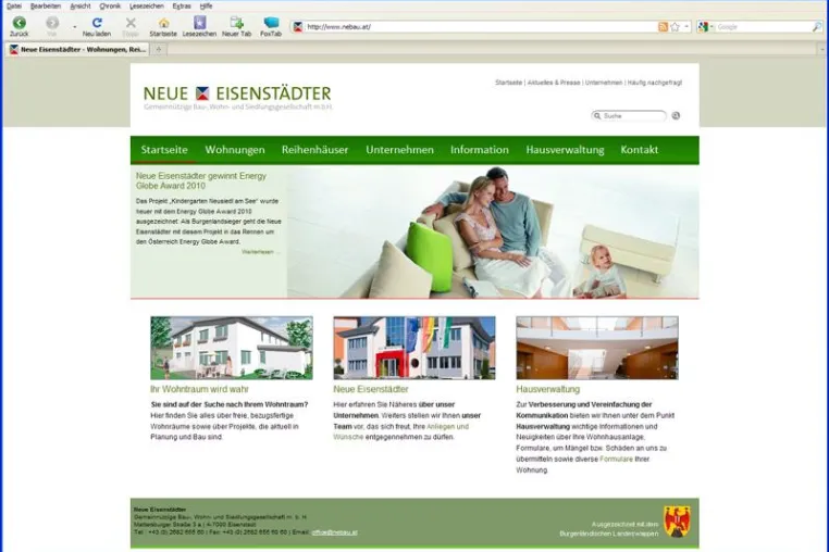 Neue Eisenstädter Website-Relaunch: Wohnträume und ein Mehr an Information Bild: Neue Eisenstädter Website-Relaunch: Wohnträume und ein Mehr an Information
