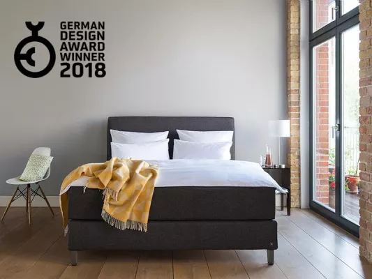 Bild: Das Bruno Boxspringbett ist German Design Award Gewinner 2018