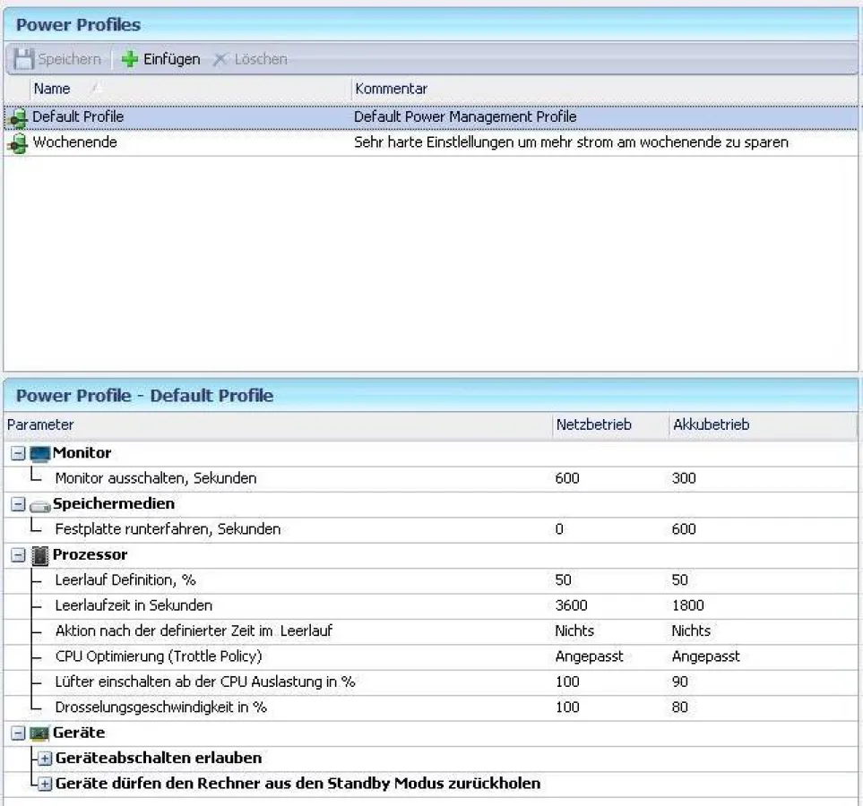PowerPro bietet eine intelligente Verwaltung des Rechnerzustands und trägt so zu Kosteneinsparungen und einem besseren Nutzungsverhalten bei.