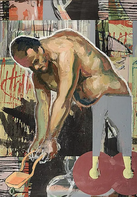 Thomas Offhaus, Wagenlenker 2, 2009, Acryl und Öl auf Leinwand, 115,5 x 82 cm