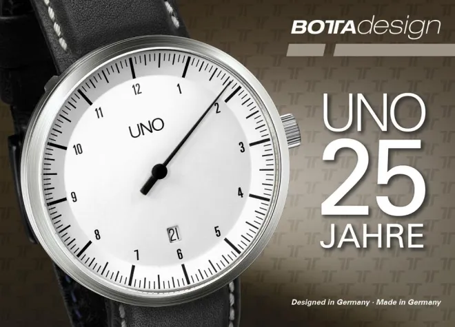 25 Jahre Einzeigeruhr UNO - das Original von Klaus Botta Bild: 25 Jahre Einzeigeruhr UNO - das Original von Klaus Botta