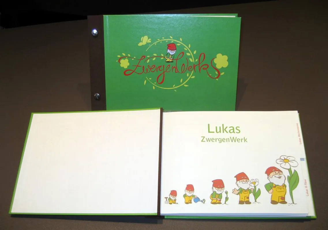 Das ZwergenWerk in gebundener Ausführung mit personalisierter Innenseite