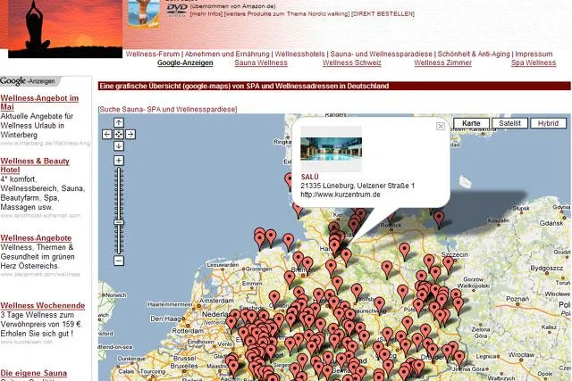Bild: SPA- und Wellnessanlagen als Google-Map