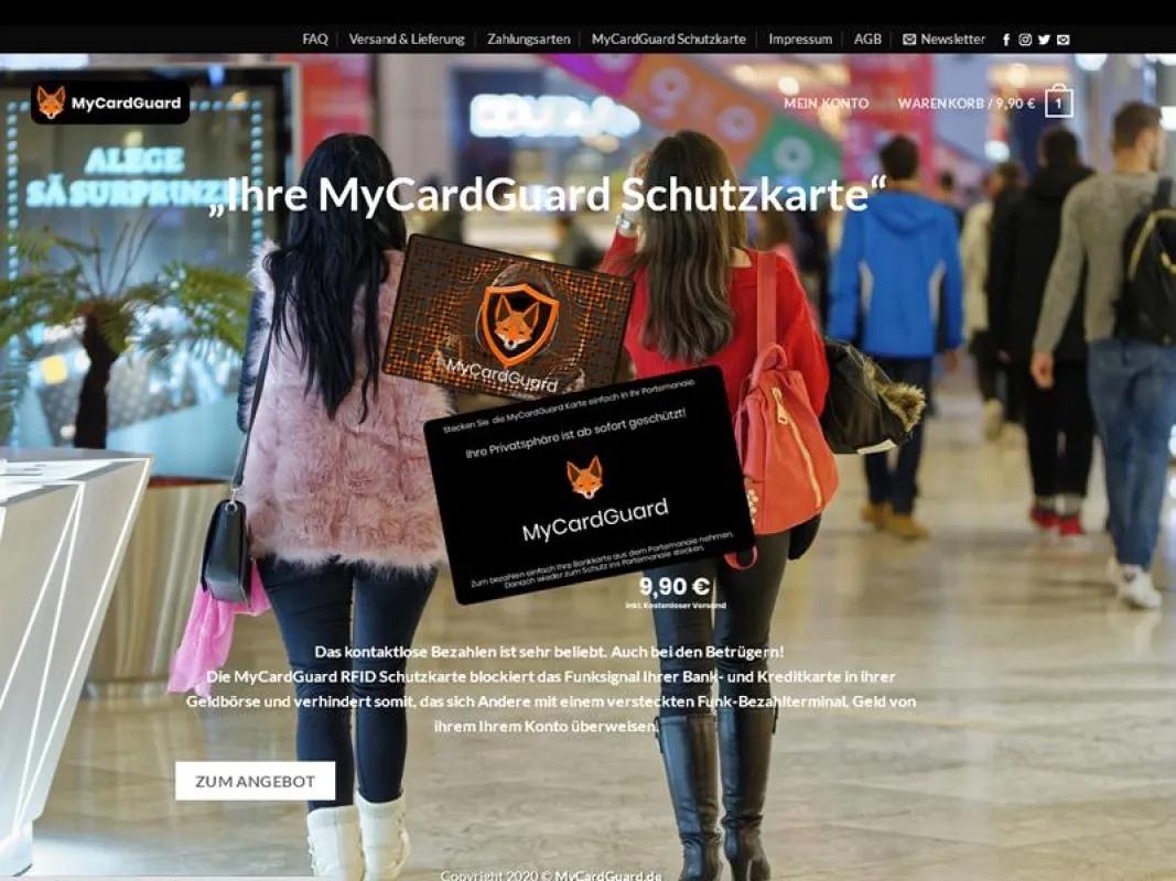 MyCardGuard.de RFID & NFC Schutz. Blockiert den ungewollten Zugriff auf Ihre Bank & Kreditkarte.