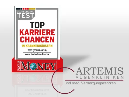 Bild: Magazin Focus zeichnete ARTEMIS mit dem Deutschlandtest-Siegel "Top-Karrierechancen in Krankenhäusern" aus