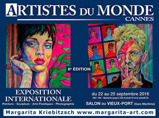 Bild: Hamburger Pop Art Künstlerin Margarita Kriebitzsch bei ARTISTES DU MONDE CANNES 2016