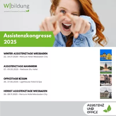 Bild: Vier Assistenzkongresse im Jahr 2025 - Wbildung Akademie GmbH