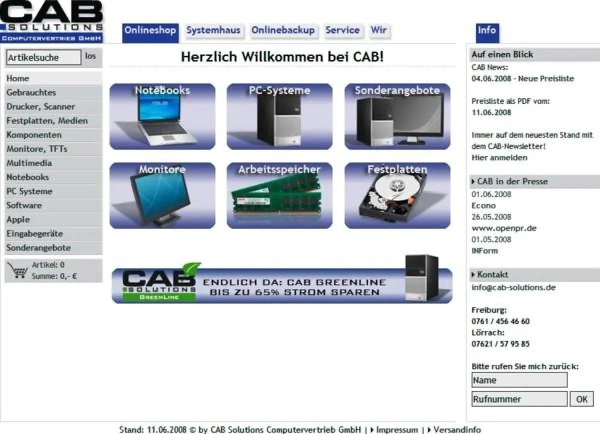 Neue Internetseite CAB
