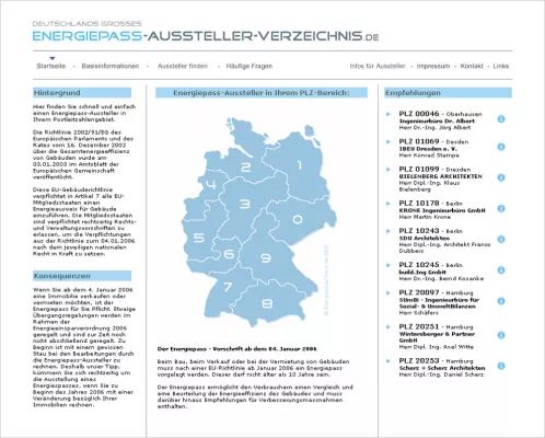 Energiepass Aussteller Verzeichnis - schnell und einfach Aussteller finden Bild: Energiepass Aussteller Verzeichnis - schnell und einfach Aussteller finden