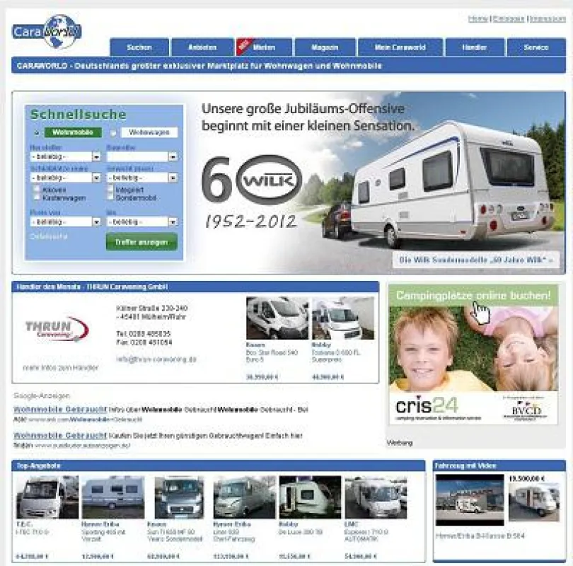 Ausführliche Informationen und Suchmöglichkeiten bei caraworld.de