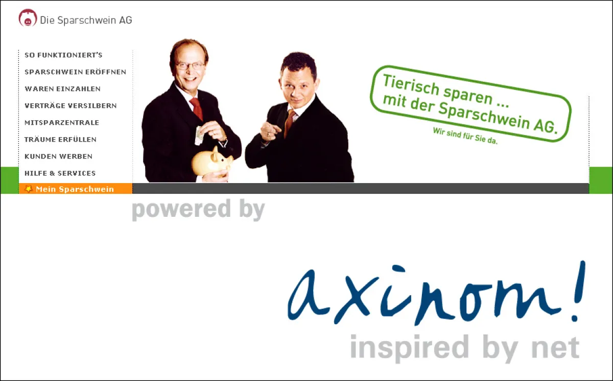 Sparschwein, powered by AxCMS.net