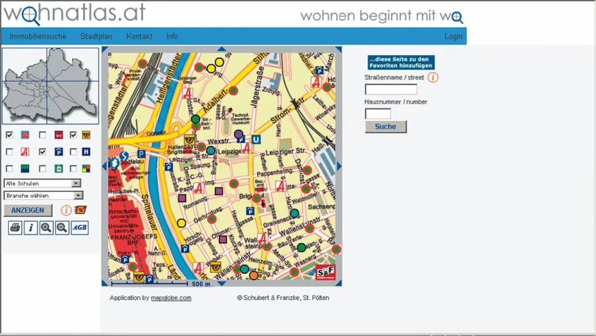 wohnatlas.at ermöglicht die Beurteilung der Lage auf einen Blick