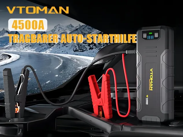 VTOMAN V4500 Starthilfe Power-Pack: Der ultimative Begleiter für unterwegs. Bild: VTOMAN V4500 Starthilfe Power-Pack: Der ultimative Begleiter für unterwegs.