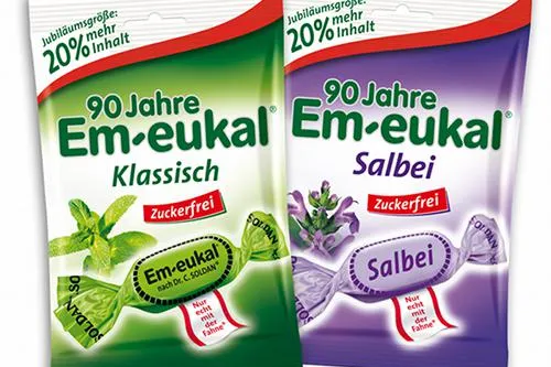 Bild: 90 Jahre Em-eukal® – nur echt mit der Fahne®: Bonbons nach einem Originalrezept
