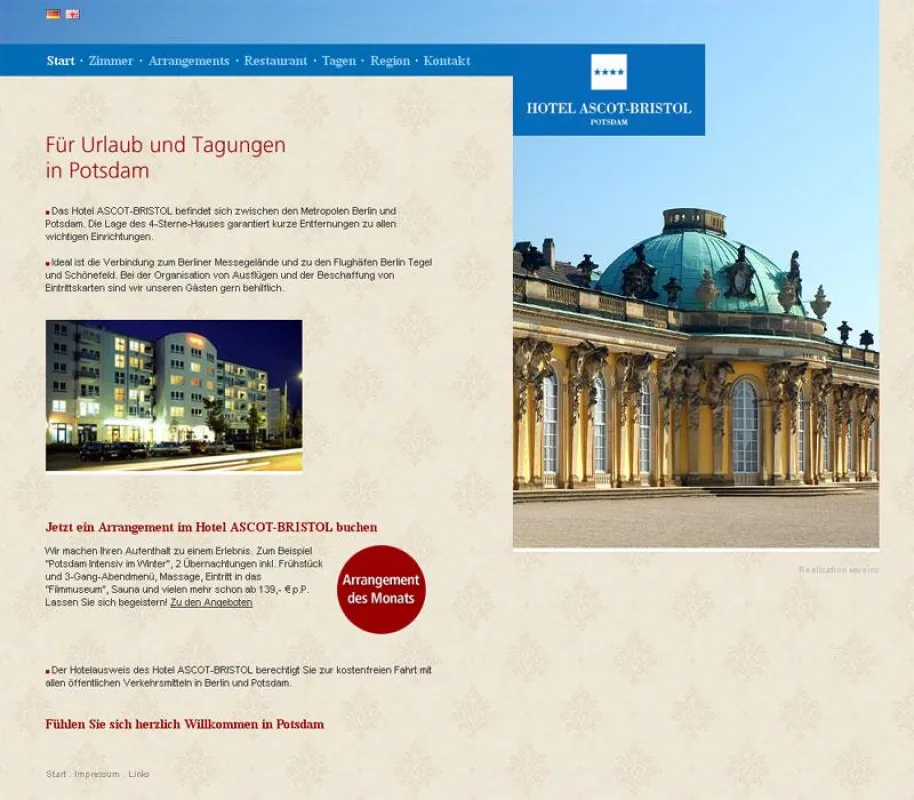 Website Hotel ASCOT-BRISTOL
