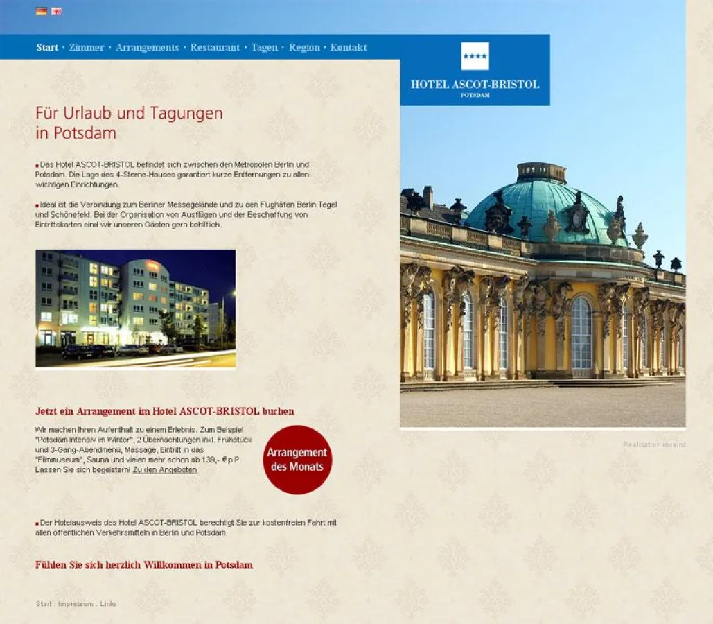 Website Hotel ASCOT-BRISTOL