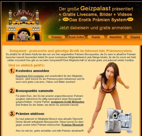 Bild: Geizpalast.com: Prämiensystem für Erotikfreunde
