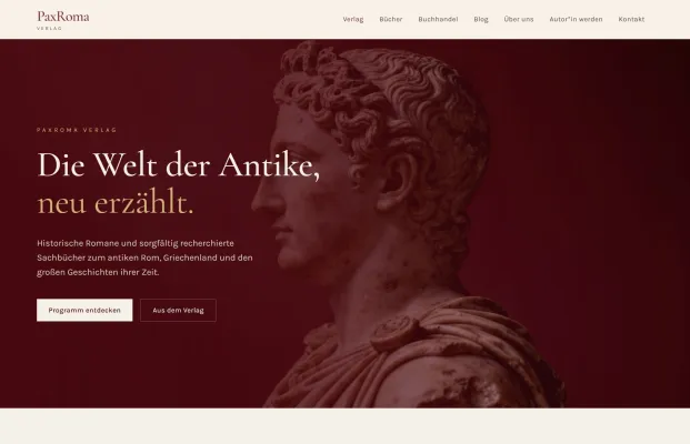 PaxRoma: Neuer Verlag für die Antike – historische Romane und Sachbücher zu Rom und Griechenland Bild: PaxRoma: Neuer Verlag für die Antike – historische Romane und Sachbücher zu Rom und Griechenland