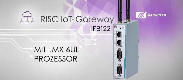 Bild: AXIOMTEKs kompaktes Hutschienen IoT Gateway mit leistungssparenden RISC-basierten i.MX 6UL Prozessor - IFB122