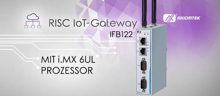 Bild: AXIOMTEKs kompaktes Hutschienen IoT Gateway mit leistungssparenden RISC-basierten i.MX 6UL Prozessor - IFB122