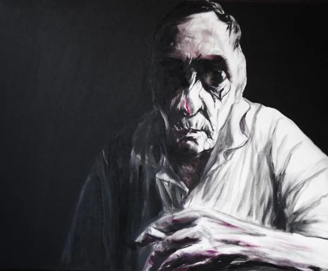 Victor Dolz, Ribot en blanc i negre II, Öl auf Leinwand, 81 x 65 cm© Victor Dolz/ 100 kubik. 2014