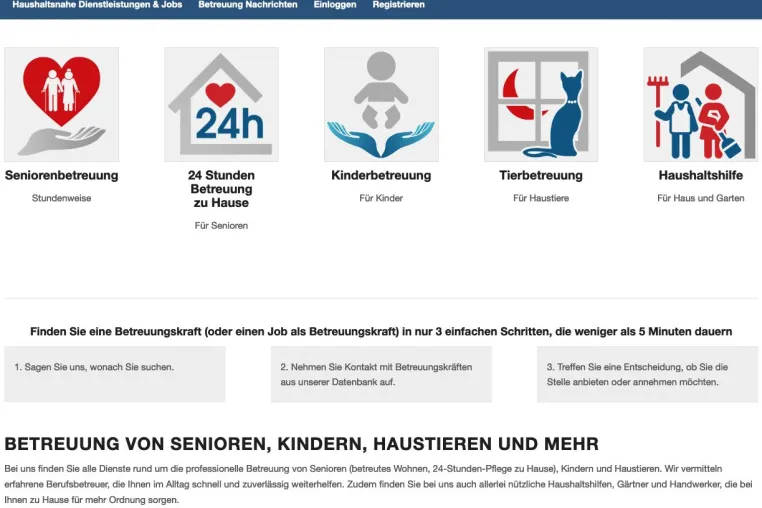 Betreuung.com führt zahlreiche neue Funktionen ein, um die Suche nach Betreuungskräften zu erleichtern. Bild: Betreuung.com führt zahlreiche neue Funktionen ein, um die Suche nach Betreuungskräften zu erleichtern.