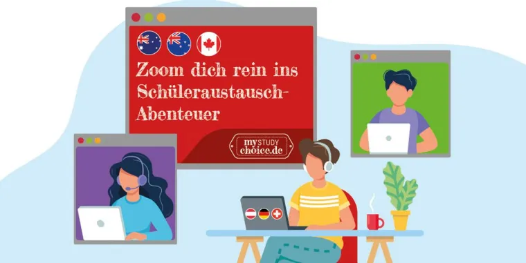 Bild: Zoom-Meetings Mai zum Schüleraustausch mit Schulen aus Kanada, Neuseeland, Australien fürs Auslandsjahr 2021