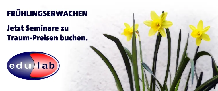 Bild: Frühlingsangebote für edulab Seminare zu Soft Skills und Medien-Trainings
