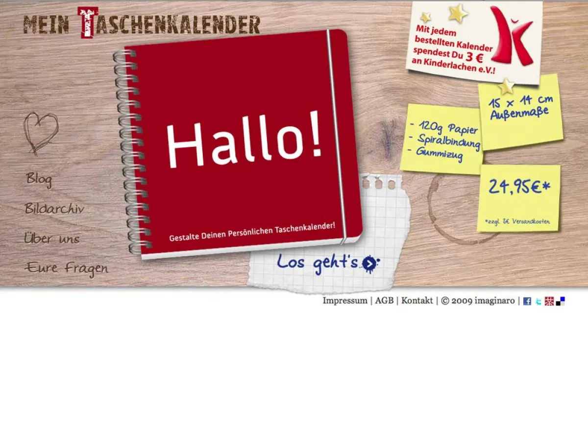Taschenkalender online selbst gestalten