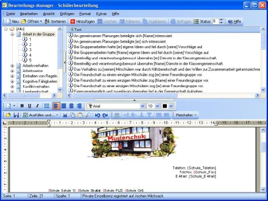 Bild: Beurteilungs-Manager 2.00: Beurteilungen für Schüler und Praktikanten schreiben