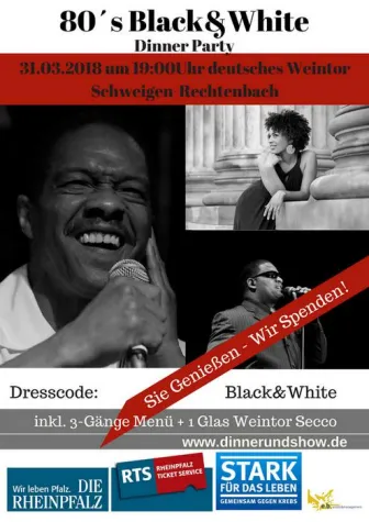 Bild: 80´s Black&White Dinner Party im deutschen Weintor in Schweigen-Rechtenbach