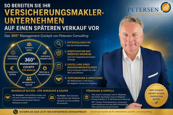 Bild: Wie bereite ich mein Versicherungsmaklerunternehmen auf einen späteren Verkauf oder Zukauf vor?