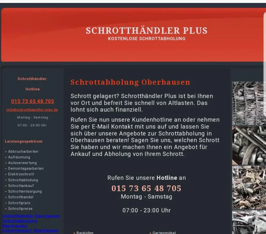 Schrottabholung in Oberhausen