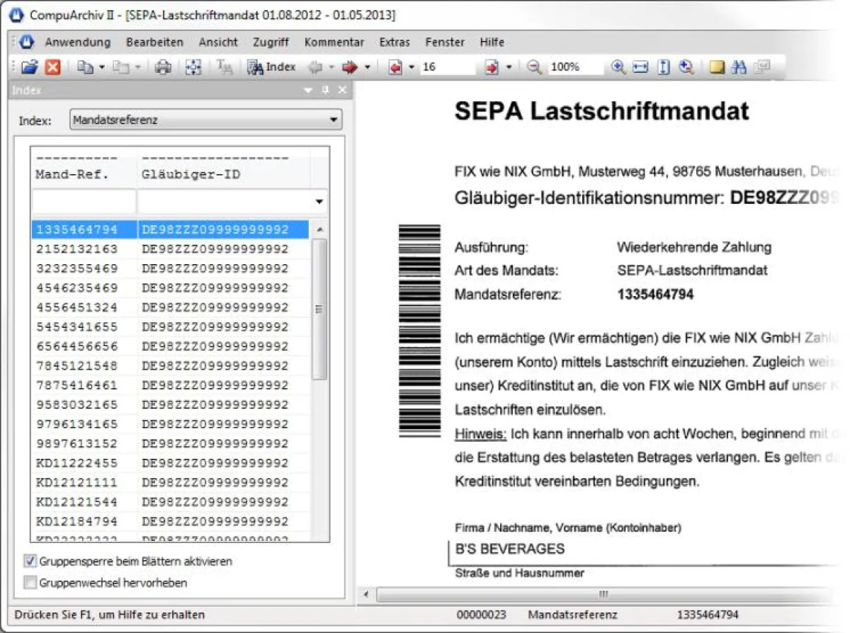 SEPA-Lastschriftmandate digitalisieren und archivieren