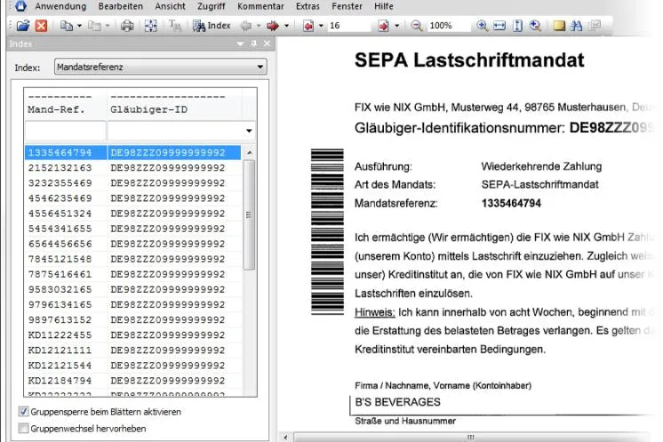 CompuArchiv: Archivierung von SEPA-Daten Bild: CompuArchiv: Archivierung von SEPA-Daten
