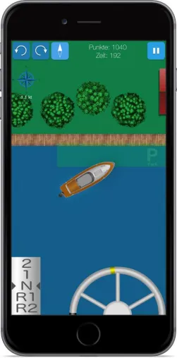 Bild: Die Hafenskipper App, neu für iPhone und iPad: Hafenmanöver mit dem Motorboot trainieren und sicher meistern