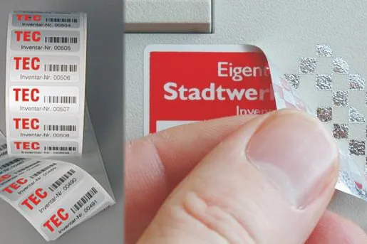 Inventaretiketten für die dauerhafte und manipulationssichere Kennzeichnung Ihres Eigentums Bild: Inventaretiketten für die dauerhafte und manipulationssichere Kennzeichnung Ihres Eigentums