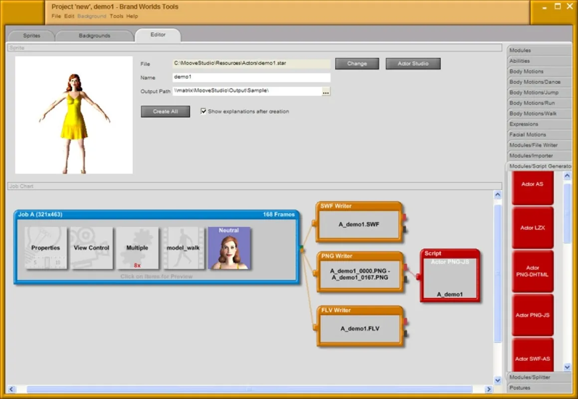 Screenshot: Jobchart