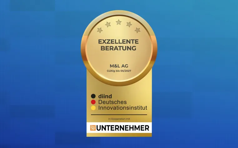Bild: M&L AG erhält Auszeichnung „Exzellente Beratung“ des Deutschen Innovationsinstituts.