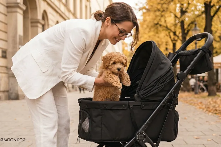 Bild: Bekannter Kinderwagenhersteller entwickelt Hundebuggy: MOON Dog ab sofort online