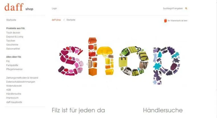 Bild: Original daff online-shop eröffnet: daff-shop.de