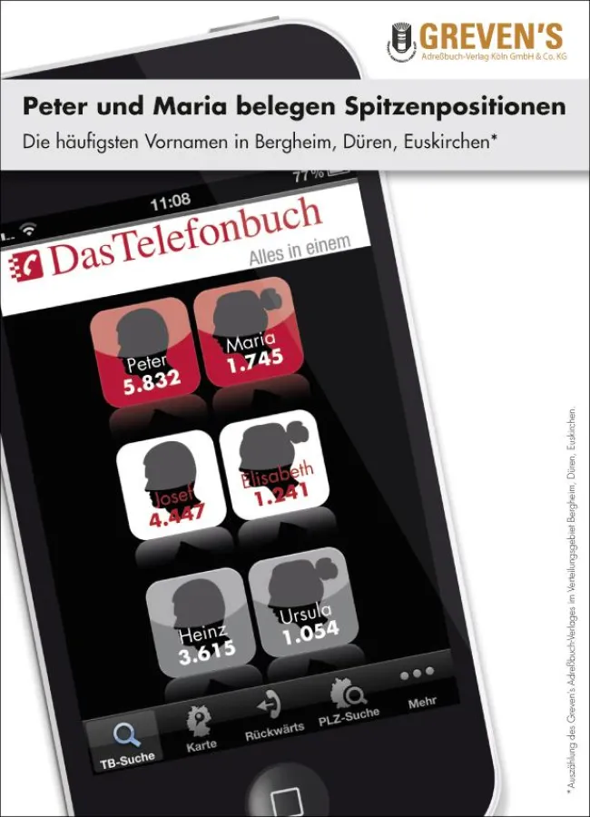 Peter und Maria sind die häufigsten Vornamen