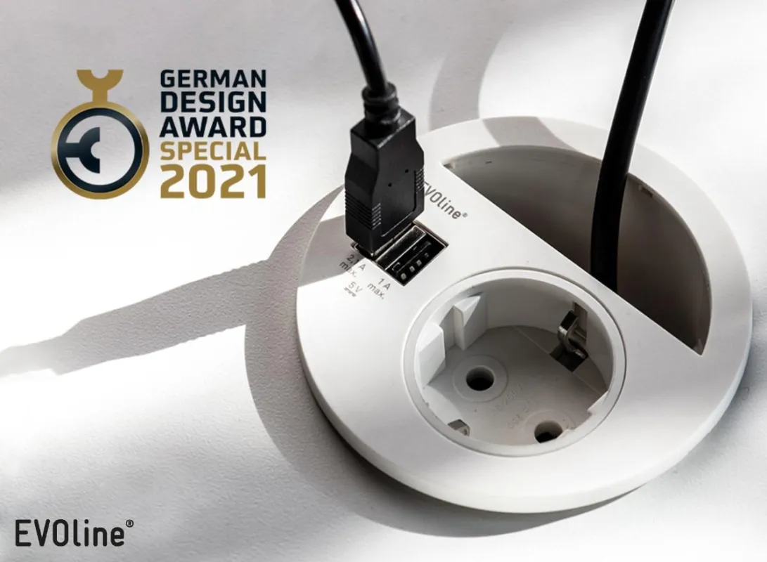 EVOline Circle80 Einbausteckdose + 2x USB-Charger