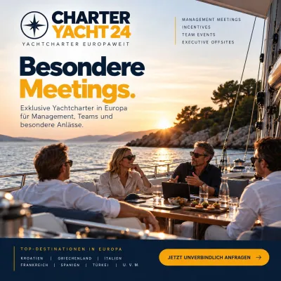 Bild: Firmenretreat statt Tagungshotel: CharterYacht 24 erweitert B2B-Angebot auf See