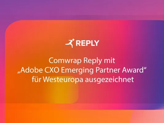 Bild: Comwrap Reply erhält "Adobe CXO Emerging Partner Award" für Westeuropa