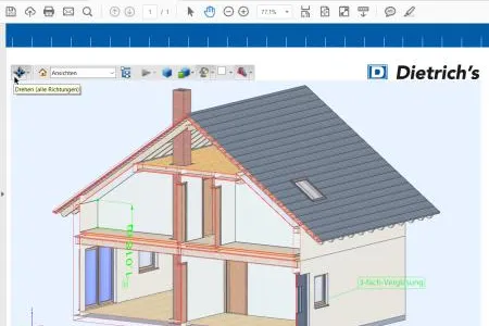 Bild: 3D-Visualisierung und vereinfachte Kommunikation garantiert das Modul 3D-PDF Export von Dietrich‘s