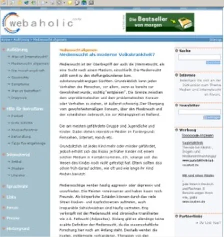 Bild: Neue Webseite zur Internetsucht