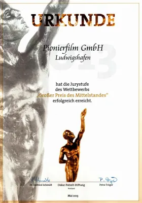 Bild: Filmproduzent Pionierfilm erreicht nächste Stufe beim Großen Preis des Mittelstandes 2013